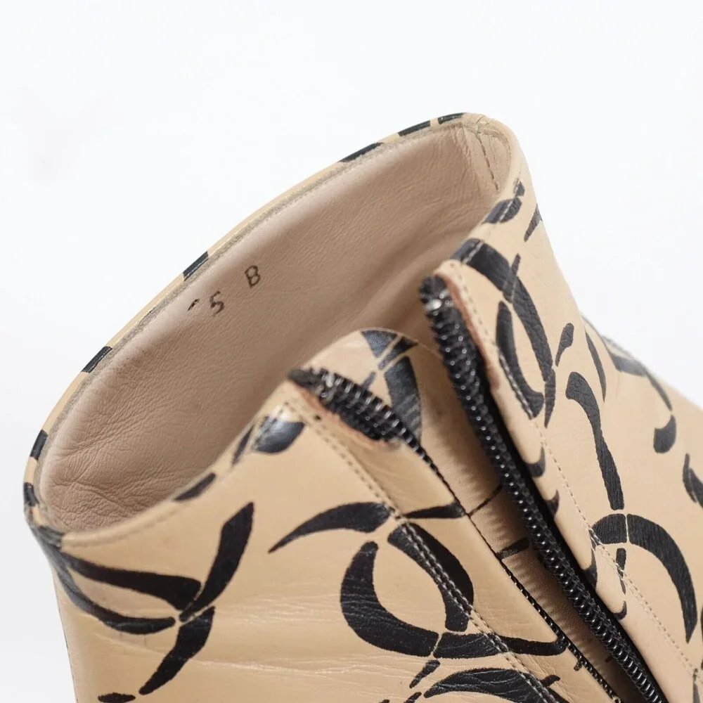 CHANEL Ankle Boots with Black and Cream Design - Picture 13 of 16